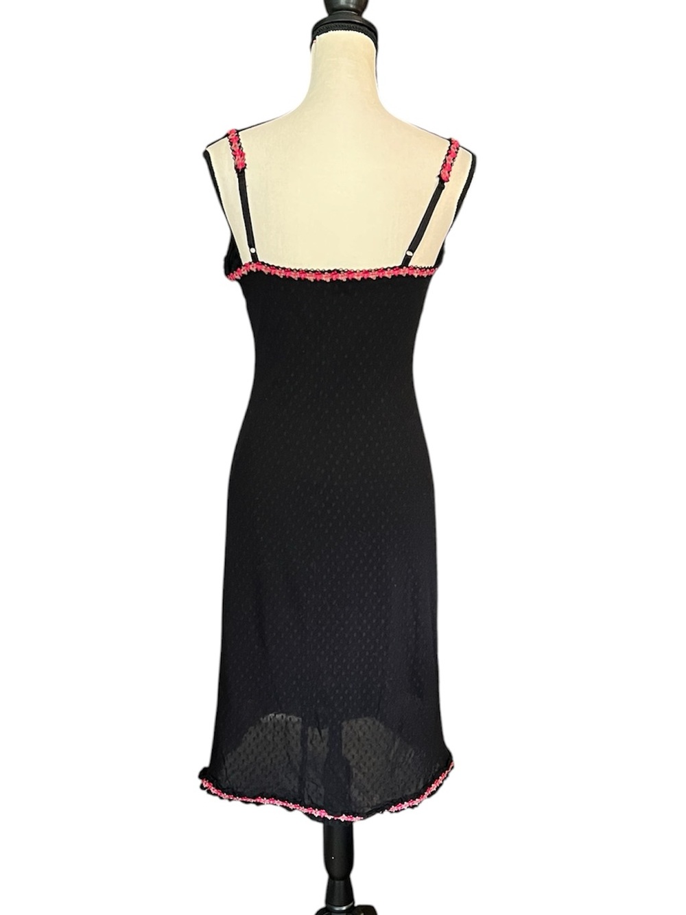 🚫SOLD🚫 Vintage Betsey Johnson New York Sheer Swiss Dot Mesh Floral Slip Dress - Picture 11 of 13